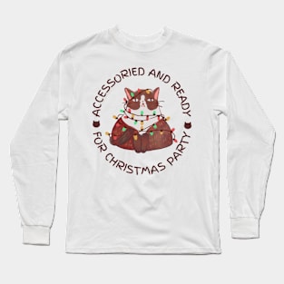 cat for christmas party design Long Sleeve T-Shirt